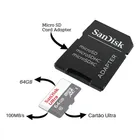 Cartão microSD SanDisk Ultra 64GB Classe 10 — 100MB/s com Adaptador - Imagem 2