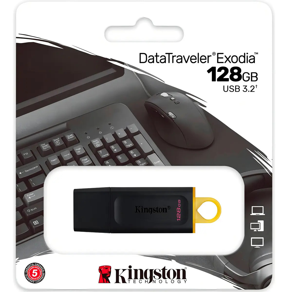 Embalagem do Pendrive Kingston DataTraveler Exodia 128GB USB 3.2